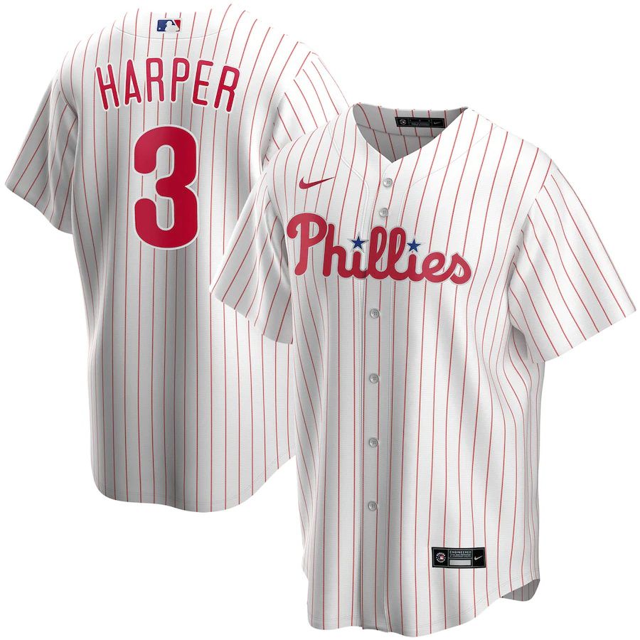 Youth Philadelphia Phillies #3 Bryce Harper Nike White Home Replica Player MLB Jerseys->women mlb jersey->Women Jersey